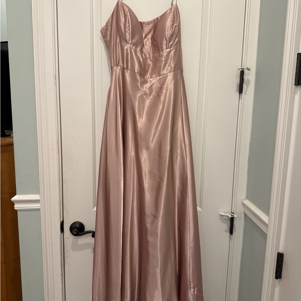 Elegant Pink Satin Gown